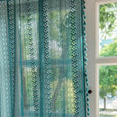 Sutuo Home Turquoise Boho Curtains for Bedroom Living Room,Crochet Lace Sheer Bohemian Stylish with Tassels, Window Treatment Privacy Vintage Rustic Farmhouse Drapes, Rod Pocket 1 Panel 59" W x 102" L by CozyNest Decor