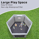 Pamo Babe Baby Playpen with Sun Protection Canopy - Indoor & Outdoor Play Yard for Babies and Toddlers - Baby Tent with Zipper Door by TinyTreasures Baby Boutique
