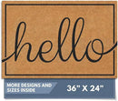 Barnyard Designs Natural Coco Coir Heavy Duty Backing Doormat - Large Cute Non-Slip Front Door Welcome Mat for Outside Entrance or Porch Entry, Brown (24x36, Hello) by CozyNest Decor