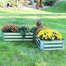 Sunnydaze 11.75" H Raised Metal Garden Bed - Galvanized Raised Garden Bed Outdoor for Vegetables and Flowers - Silver - L-Shaped by GreenHaven Gardens