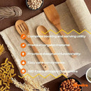 Riveira Dark Bamboo Wooden Spoons for Cooking 3-Piece, Apartment Essentials Wood Spatula Spoon Nonstick Kitchen Utensil Set Premium Quality Housewarming Gifts for Everyday Use by CozyNest Decor
