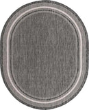 Unique Loom Outdoor Border Collection Area Rug - Soft Border (7' 10" x 10' Oval, Black/ Ivory) by GreenHaven Gardens