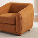 Modern Accent Chair for Living Room, Upholstered Armchair with Boucle Fabric, Single Sofa Chair with Solid Wood Legs, Boucle, Curry by CozyNest Decor