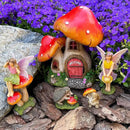 Mood Lab Fairy Garden - Mushroom House Set of 6 pcs - Miniature Figurines & Accessories Kit - for Outdoor or House Decor by GreenHaven Gardens