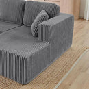 HYJT-H&K Modular Sectional Sofa Cloud Secttional Couch, 132" Comfy U Shaped Couches for Living Room, Deep Seat Memory Foam Fluffy Plush Corduroy Boneless Couch Sectionals with Chaise, Grey by CozyNest Decor