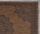 CAMILSON Outdoor Rug, 5x7 Medallion Nut Brown Black Modern Area Rugs for Indoor and Outdoor Patios, Kitchen and Hallway Mats, Washable Porch Deck Outside Carpet (Medallion Nut Brown Black, 5 x 7) by GreenHaven Gardens