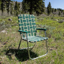 Lawn Chair USA Folding Aluminum Outdoor Patio Lawn Chair | Heavy-Duty Webbed Chairs for Camping, Sports, Beach, Yard & Tailgating | Lightweight Portable | Classic - Charleston Green with Green Arms
