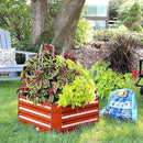 Sunnydaze 11.75" H Raised Metal Garden Bed - Galvanized Raised Garden Bed Outdoor for Vegetables and Flowers - Woodgrain - Square by GreenHaven Gardens