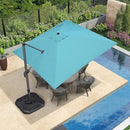 PURPLE LEAF Patio Umbrella with Base 10 Feet Outdoor Cantilever Square Umbrella Aluminum Offset Umbrella with 360-degree Rotation for Garden Deck Pool Patio, Turquoise Blue by GreenHaven Gardens