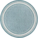 Unique Loom Outdoor Border Collection Area Rug - Soft Border (13' Round, Teal/ Ivory) by GreenHaven Gardens
