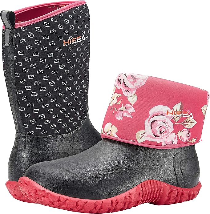 HISEA Women's Rubber Garden Boots Waterproof Insulated Yard Gardening Shoes Mid Height for Mud Working Outdoor, photo 2 of 5