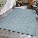 Adiva Rugs Outdoor Indoor Area Rug, Weather Resistant, Easy to Clean, Stain Resistant Floor Mat for Dining Room, Backyard, Deck, Patio (Aqua Weiss, 10' x 14') by CozyNest Decor