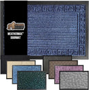 GORILLA GRIP 100% Waterproof All-Season WeatherMax Doormat, 72x24, US Designed Natural Rubber, Stain and Fade Resistant, Low Profile Indoor Outdoor Door Mats, Easy Clean Patio Mat, Navy Greek Keys by CozyNest Decor
