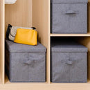 Citylife 3-Pack Collapsible Storage Bins with Lids, Linen Fabric Foldable Storage Boxes, Cube Closet Organization for Clothes, Blankets and Books, Gray by CozyNest Decor