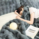 UKELER Soft Faux Fur Throw Blanket 50''x60'' Solid Reversible Shaggy Blanket Plush Thick Fluffy Blankets Throws for Bed, Couch, Sofa, Office, Camping Dark Grey by CozyNest Decor