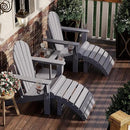 Sundale Outdoor Folding Plastic Adirondack Ottoman, All-Weather Adirondack Chair Footrest, Fade and Rust Resistant, Perfect for Outside Patio Garden Pool Yard Grey by CozyNest Decor
