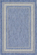 Unique Loom Outdoor Border Collection Area Rug - Soft Border (4' 1" x 6' 1" Rectangle, Blue/ Ivory) by GreenHaven Gardens