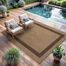 CAMILSON Outdoor Rug 5x7 - Modern Outside Rugs for Patios Porches Waterproof Durable Washable Non-Shedding, Easy-to-Clean Indoor Outdoor Area Carpet (5 x 7, Bordered - Jute) by CozyNest Decor