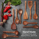 Wooden Spoons for Cooking, 10 Pcs Wooden Cooking Utensils Set – Wooden Utensil Set for Nonstick Pans & Cookware – Teak Wood - Sturdy, Lightweight & Heat Resistant by CozyNest Decor