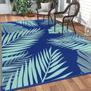 GENIMO Outdoor Rug 8' x 10' Waterproof for Patios Clearance, Reversible Outdoor Plastic Straw Camping Rug Carpet, Large Area Rugs Mats for RV, Camper, Deck, Balcony, Porch, Beach Royal Blue&Blue Green by CozyNest Decor