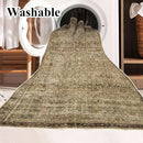 Area Rug 8x10 Washable Rug Brown Vintage Traditional Mat Distressed Indoor Foldable Thin Retro Accent Floral Non Slip Carpet Living Room Dining Room Office by TinyTreasures Baby Boutique