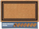 Barnyard Designs Natural Coco Coir Heavy Duty Backing Doormat - Large Cute Non-Slip Front Door Welcome Mat for Outside Entrance or Porch Entry, Brown (17x30, Border) by CozyNest Decor