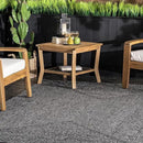 nuLOOM 2' x 16' Solid Hand Braided Indoor/Outdoor Area Rug, Pet-Friendly, High Traffic, Weather Resistant, for Patio, Balcony, Bedroom, Living, Dining Room, Wynn Charcoal by GreenHaven Gardens