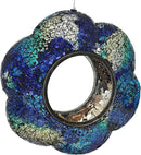 Sunnydaze 10-Inch Glass Mosaic Hanging Bird Feeder for Outdoors - Fly-Through Wild Bird Feeder - Indigo Flower Mosaic by GreenHaven Gardens