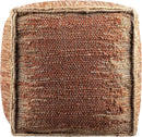 Mark&Day Pouf Ottoman, Lanzenkirchen Natural Fiber Burnt Orange Cube Pouf Foot Rest for Living Room, Bedroom and Boho Home Decor (16"x16"x16") by CozyNest Decor