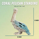 Blue Pelican Standing Figurine 13.75” Coastal Coral Reef Home Decor Nautical Beach Statue for Tabletop Shelf or Mantel Ocean Inspired Room Accents by CozyNest Decor