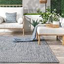 nuLOOM 10' x 14' Solid Hand Braided Indoor/Outdoor Area Rug, Pet-Friendly, High Traffic, Weather Resistant, for Patio, Balcony, Bedroom, Living, Dining Room, Wynn Navy by GreenHaven Gardens