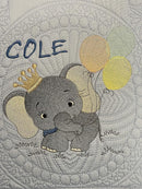 Personalized Baby Blanket Baby Quilt Monogrammed Blankets for Boys and Girls Embroidered Baby Gifts (Elephant 2) (Elephant 2) by TinyTreasures Baby Boutique