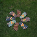 Stepping Stones - Resin Footprint Shaped Set of 2 (Light Gray) by CozyNest Decor