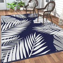 GENIMO Outdoor Rug 5' x 8' Waterproof for Patios Clearance, Reversible Outdoor Plastic Straw Camping Rug Carpet, Large Area Rugs Mats for RV, Picnic, Backyard, Deck, Balcony, Porch, Beach, Blue&White by CozyNest Decor