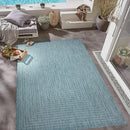 Adiva Rugs Outdoor Indoor Area Rug, Weather Resistant, Easy to Clean, Stain Resistant Floor Mat for Dining Room, Backyard, Deck, Patio (Aqua Weiss, 10' x 14') by CozyNest Decor