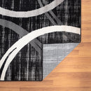 Rugshop Modern Wavy Circles Design Area Rug 2' x 3' Black by TinyTreasures Baby Boutique