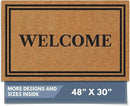 Barnyard Designs Natural Coco Coir Heavy Duty Backing Doormat - Large Cute Non-Slip Front Door Welcome Mat for Outside Entrance or Porch Entry, Brown (30x48, Welcome) by CozyNest Decor