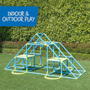 Eezy Peezy Mega Pyramid Monkey Bars Climbing Tower Active Outdoor Fun for Kids Ages 3 to 8 Years Old, Blue/Green by TinyTreasures Baby Boutique