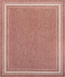 Unique Loom Outdoor Border Collection Area Rug - Soft Border (10' x 13' 1" Rectangle Rust Red/Ivory) by GreenHaven Gardens