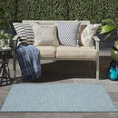 Nourison Positano Indoor/Outdoor Aqua 3' x 5' Area Rug, Easy Cleaning, Non Shedding, Bed Room, Living Room, Dining Room, Backyard, Deck, Patio (3x5) by CozyNest Decor