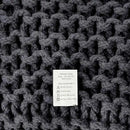 REDEARTH Cube Pouf Foot Stool Ottoman - Hand Knitted Coffee Table - Cotton Cord Boho Pouffe - Home Décor Poof - Stuffed Footrest for Living Room - Bedroom - Patio (16" x 16" x 16") - Dark Gray by CozyNest Decor