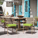 Patio Chair Cushions 18.5 X 16 X 4 Inch Waterproof Outdoor Seat Cushions for Patio Furniture, Outdoor Sofa Couch Pads with Ties & Handle, Set of 2, Grass Green by GreenHaven Gardens