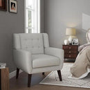 UIXE Accent Chair Modern Upholstered Armchair, Comfy Living Room Arm Chairs Mid Century Single Sofa Reading Side Seat for Bedroom, Home Office - Beige by CozyNest Decor