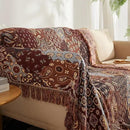 Boho Throw Blanket for Bed 60”x80”, 100% Cotton Woven Blanket for Couch Sofa, Ultra Soft 4-Layer Muslin Quilt with Patchwork Floral Printed, Farmhouse Bed Blanket/Cover for Living Room Decor by CozyNest Decor
