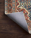 Loloi Layla Collection LAY-09 Cobalt Blue/Spice 2'-6" x 9'-6" .13" Thick Runner Rug, Soft, Durable, Vintage Inspired, Distressed, Low Pile, Non-Shedding, Easy Clean, Printed, Living Room Rug by CozyNest Decor