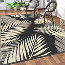 GENIMO Outdoor Rug 8' x 10' Waterproof for Patios Clearance, Reversible Outdoor Plastic Straw Camping Rug Carpet, Large Area Rugs Mats for RV, Camper, Deck, Balcony, Porch, Beach, Picnic, Black&Beige by CozyNest Decor