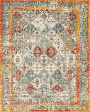 Unique Loom Rosso Collection Vintage, Traditional, Bohemian, Geometric, Distressed, Southwestern Area Rug, 8' 0" x 10' 0", Beige/Orange by CozyNest Decor