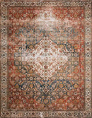 Loloi Layla Collection LAY-05 Ocean/Multi 2'-6" x 9'-6" .13" Thick Runner Rug, Soft, Durable, Vintage Inspired, Distressed, Low Pile, Non-Shedding, Easy Clean, Printed, Living Room Rug by CozyNest Decor
