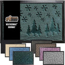 GORILLA GRIP 100% Waterproof All-Season WeatherMax Doormat, 47x35, US Designed Natural Rubber, Stain and Fade Resistant, Low Profile Indoor Outdoor Door Mats, Easy Clean Patio Mat, Green Snowscape by CozyNest Decor