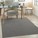Nourison Positano Indoor-Outdoor Charcoal 4' x 6' Area Rug, Easy Cleaning, Non Shedding, Bed Room, Living Room, Dining Room, Backyard, Deck, Patio (4x6) by CozyNest Decor